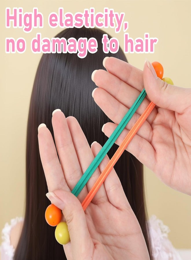 Quilax 42 Pcs Double Balls Hair Ties, Colorful Hair Balls for Girls Hairs, Ball Bubble Ponytail Holders Hairs Elastics Collection(7Colors) - Image 5